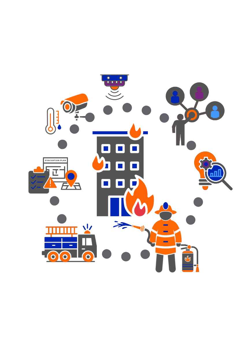 sectors fire icon group